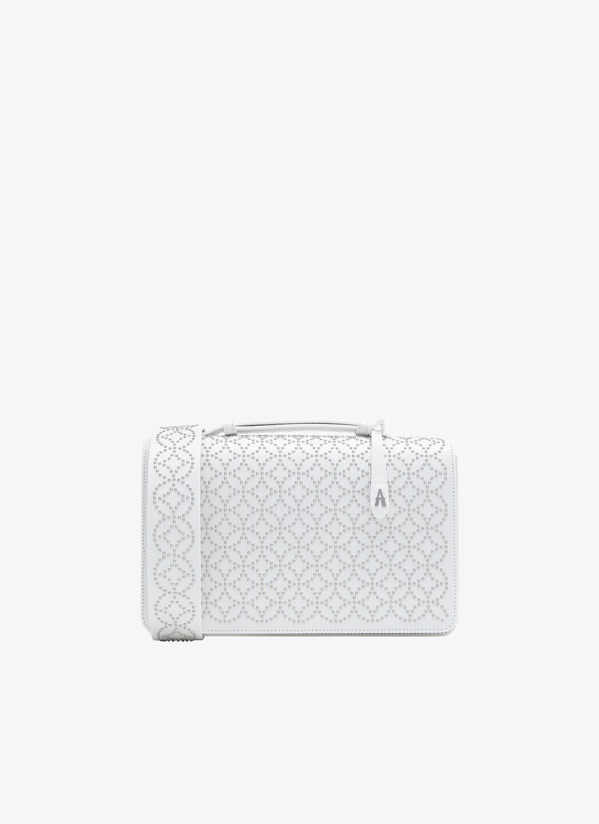 FRANCA MEDIUM CUIR LUX CLOU ARABESQUE BLANC OPTIQUE ALAÏA  FRANCA MEDIUM CUIR LUX CLOU ARABESQUE BLANC OPTIQUE BLANC